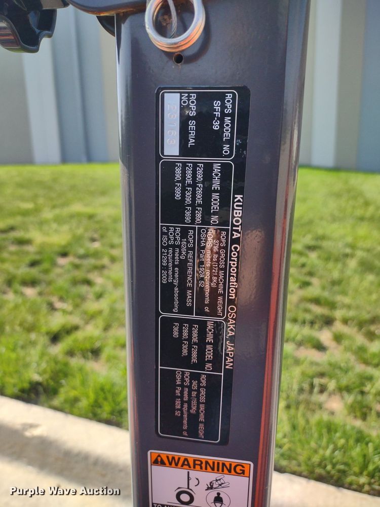 image for item LL9158 2020 Kubota F3990  lawn mower