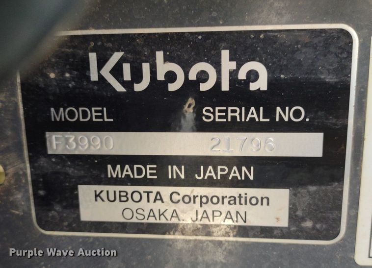 image for item LL9158 2020 Kubota F3990  lawn mower