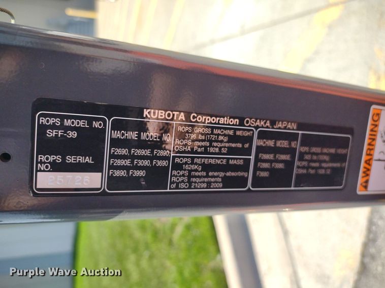 image for item LL9159 2020 Kubota F3990  lawn mower