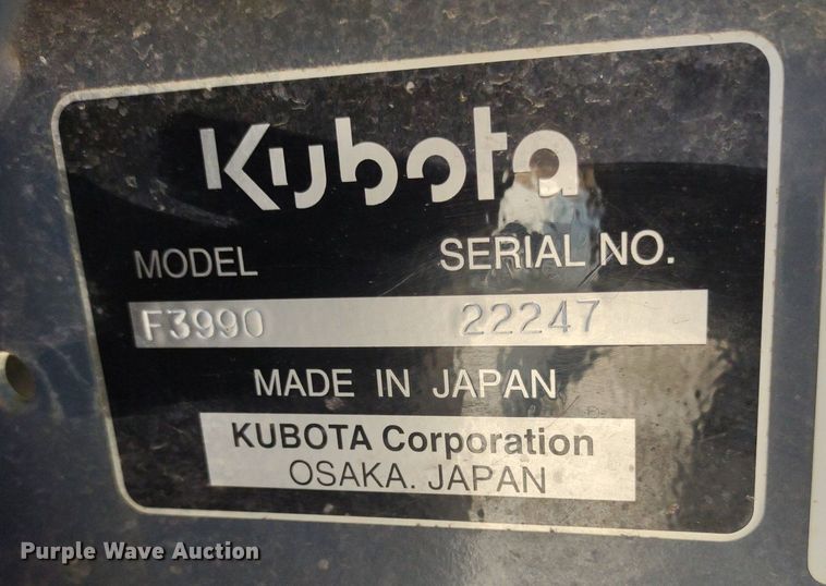 image for item LL9159 2020 Kubota F3990  lawn mower