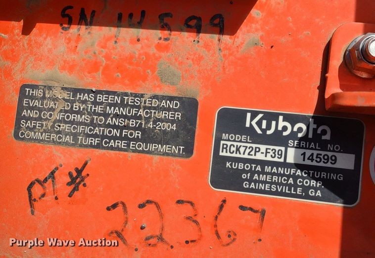 image for item LL9161 2020 Kubota F3990  lawn mower