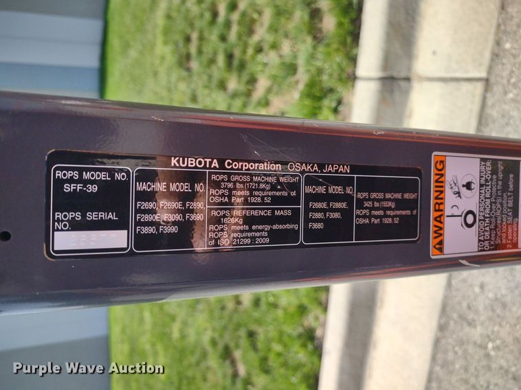 image for item LL9161 2020 Kubota F3990  lawn mower