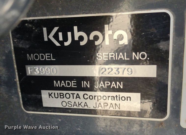 image for item LL9161 2020 Kubota F3990  lawn mower