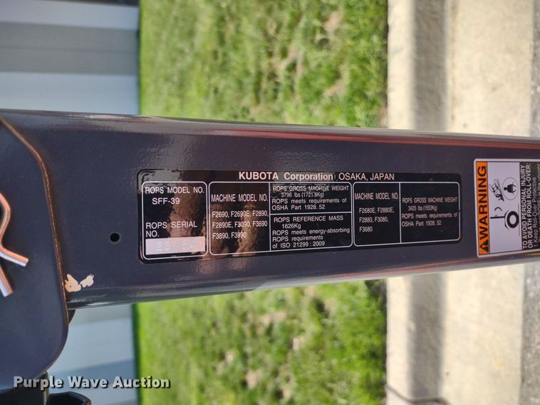 image for item LL9162 2020 Kubota F3990  lawn mower