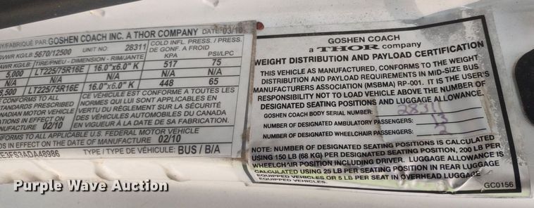 image for item LL9246 2010 Ford E350 Super Duty  shuttle bus