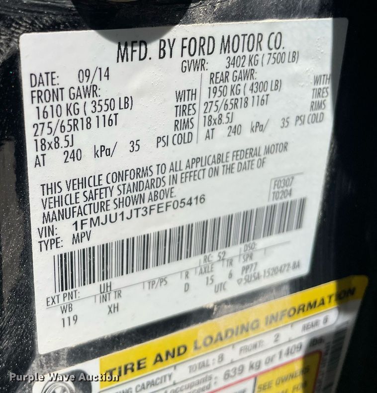 image for item LS9297 2015 Ford Expedition  SUV