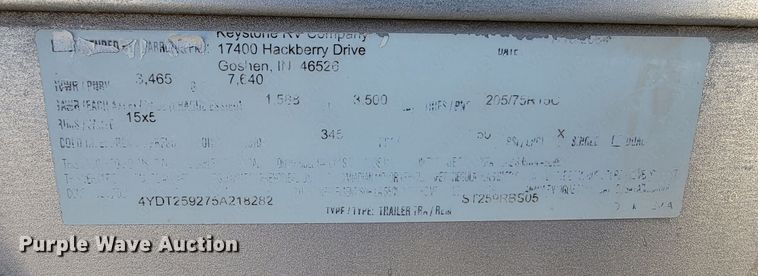 image for item LV9489 2005 Keystone Sprinter 259RBS  camper