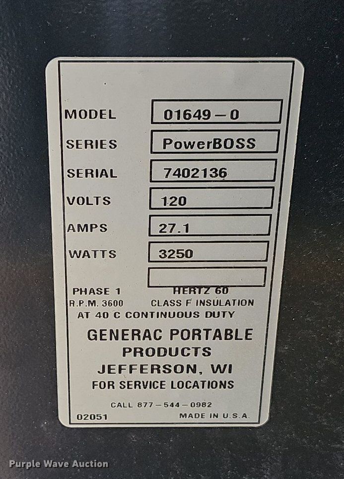 image for item LW9715 PowerBoss 3250 Handyman-Plus  generator