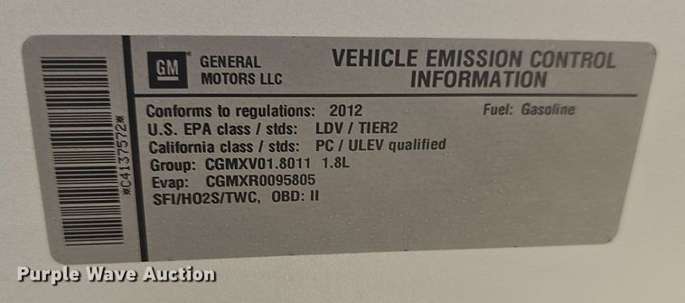 image for item LW9743 2012 Chevrolet Sonic