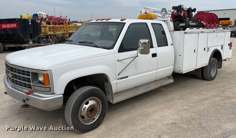 image for item LY9748 1991 Chevrolet K3500  Ext. Cab utility bed pickup truck