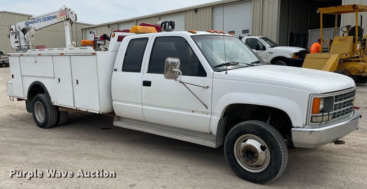 image for item LY9748 1991 Chevrolet K3500  Ext. Cab utility bed pickup truck