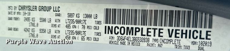 image for item MB9566 2011 Dodge Ram 3500  utility bed pickup truck