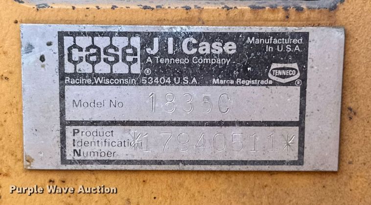 image for item MB9567 1987 Case 1835C  skid steer loader