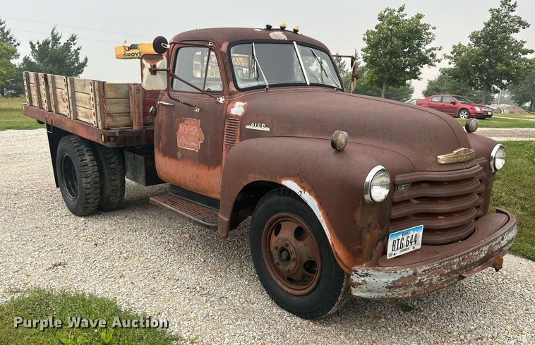 image for item MC9973 1953 Chevrolet 4100  dump flatbed pickup truck