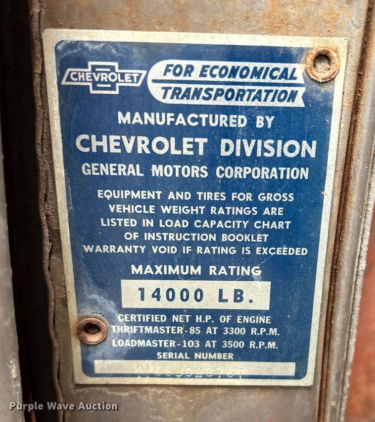 image for item MC9973 1953 Chevrolet 4100  dump flatbed pickup truck