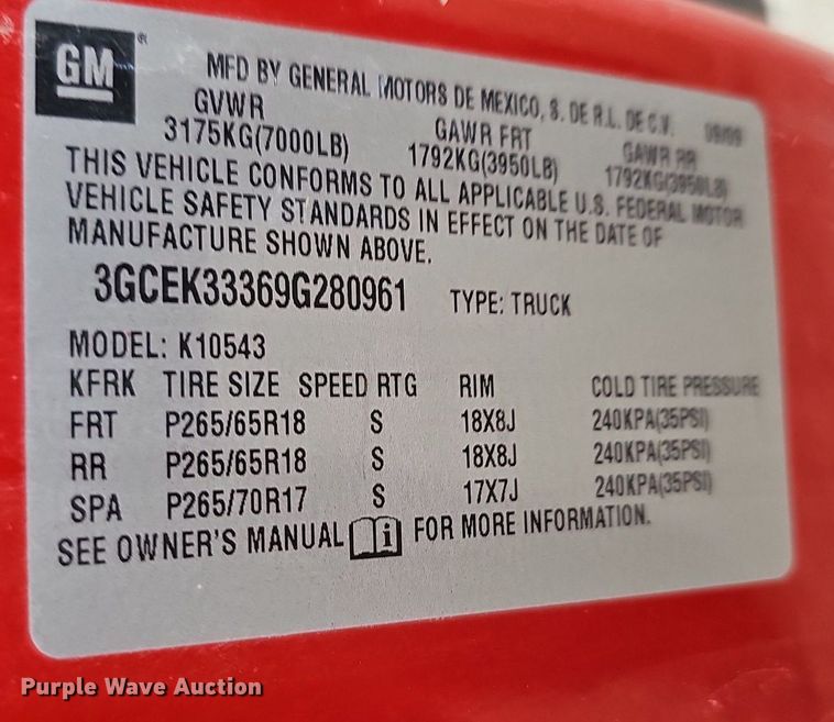 image for item MD9848 2009 Chevrolet Silverado 1500 LTZ  Crew Cab pickup truck