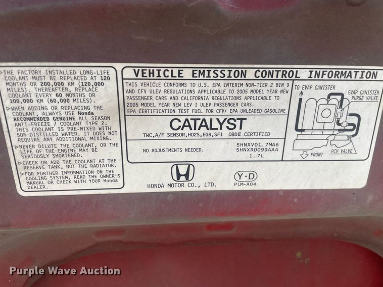 image for item ME9932 2005 Honda Civic