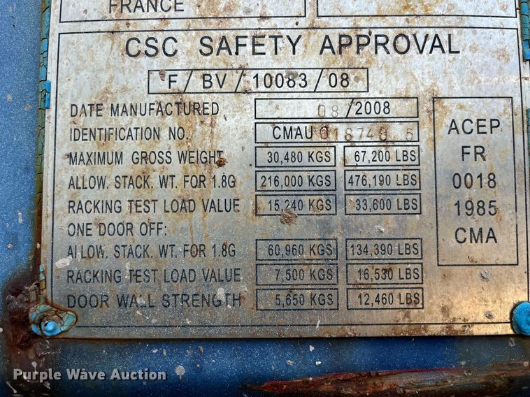 image for item MG9309 2008 Civet CIVET-1CC-CP-01A  shipping container