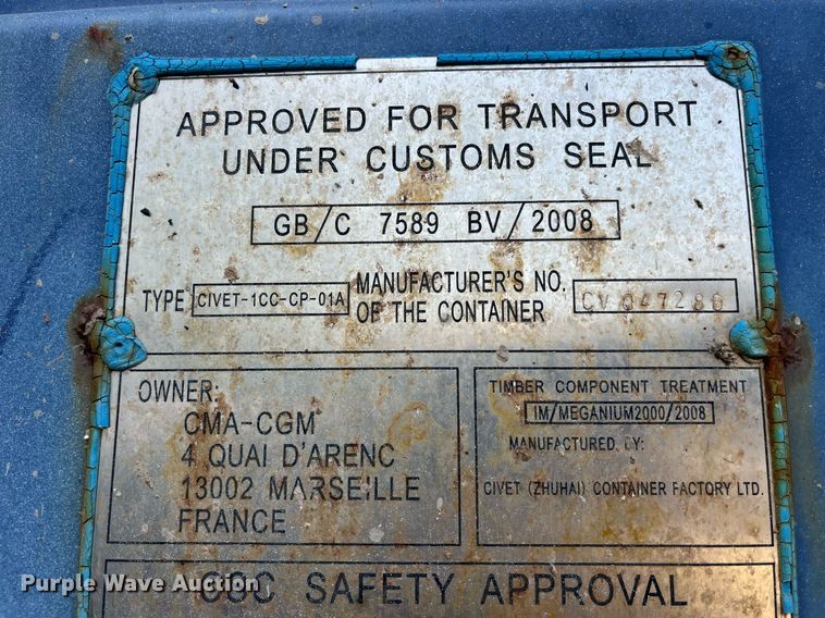 image for item MG9309 2008 Civet CIVET-1CC-CP-01A  shipping container