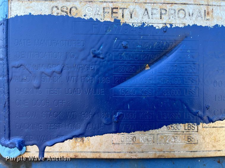 image for item MG9311 2007 CIMC NOC2-28-02A  shipping container