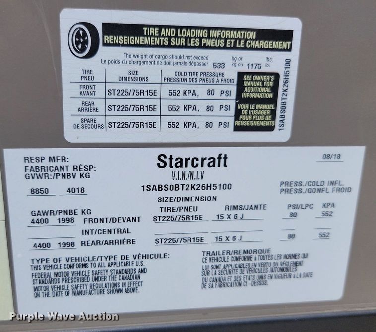 image for item ML9531 2019 Starcraft Mossy Oak Bunkhouse  camper