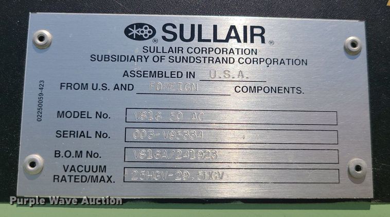 image for item MO9872 Sullair VS-16  vacuum pump