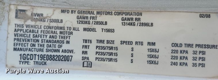 image for item MO9900 2008 Chevrolet Colorado  Ext. Cab pickup truck