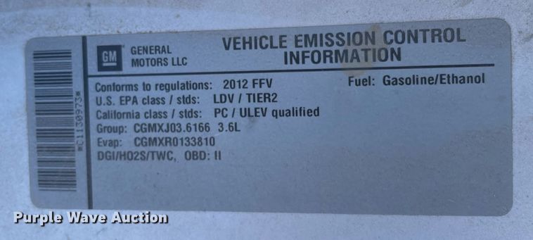 image for item MS9556 2012 Chevrolet Impala