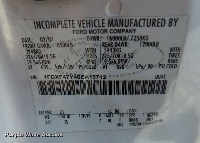 image for item MX9329 2008 Ford F450 Super Duty  utility / service truck