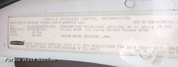 image for item MY9374 2014 Freightliner M2  box truck