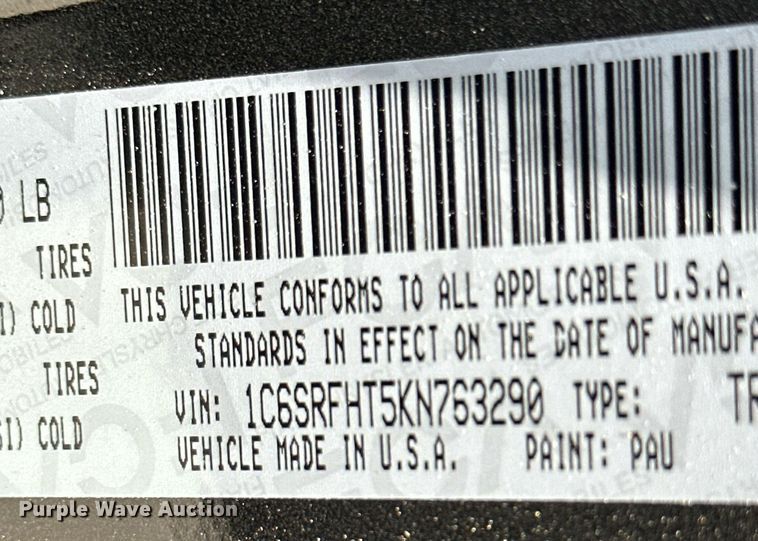 image for item NY9240 2019 Dodge Ram 1500 Limited  Crew Cab pickup truck