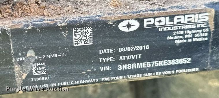 image for item OC9008 2019 Polaris Ranger 570 4X4  ATV