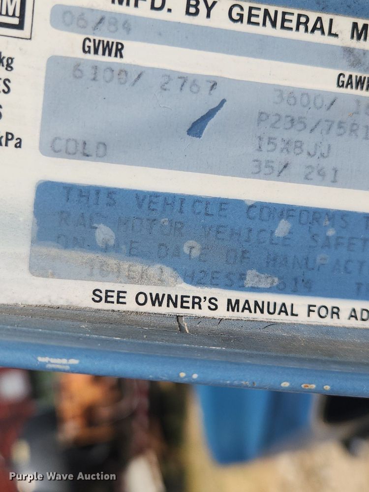 image for item OK9559 1984 GMC K1500 High Sierra  pickup truck