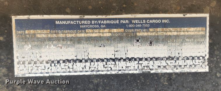 image for item OK9576 2003 Wells Cargo CVC3625  enclosed cargo trailer