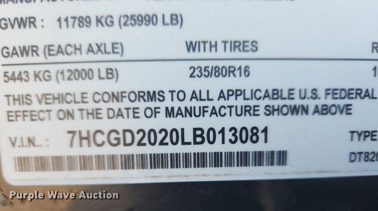 image for item OK9581 2020 Texas Pride DT82042KGN  dump trailer