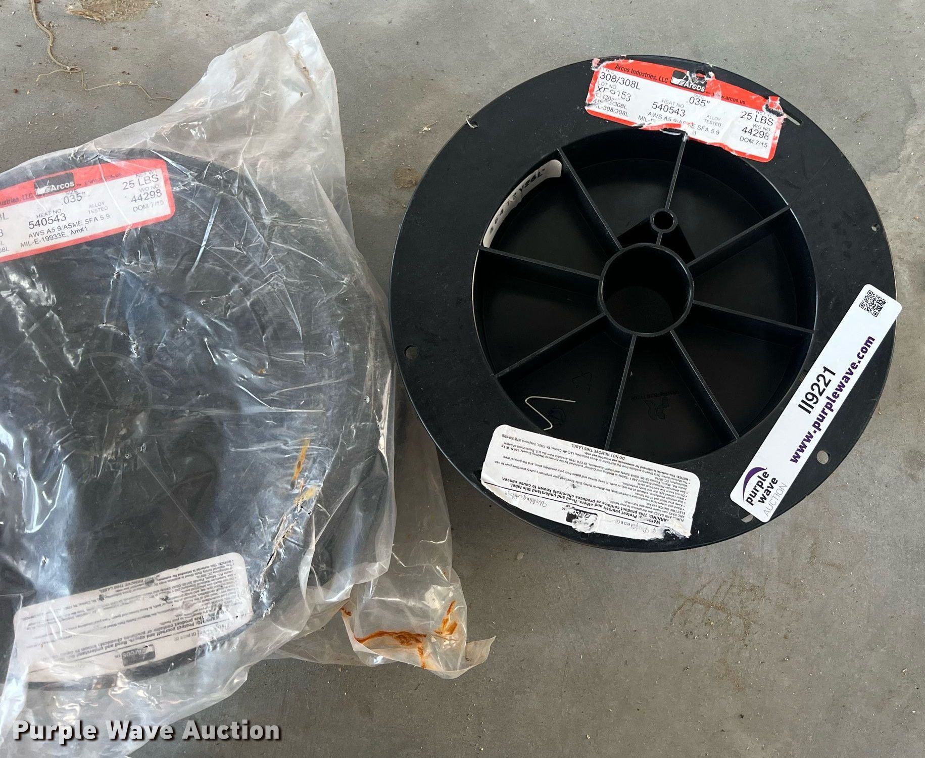 (5) spools of Arcos welding wire in New Bloomfield, MO Item II9221