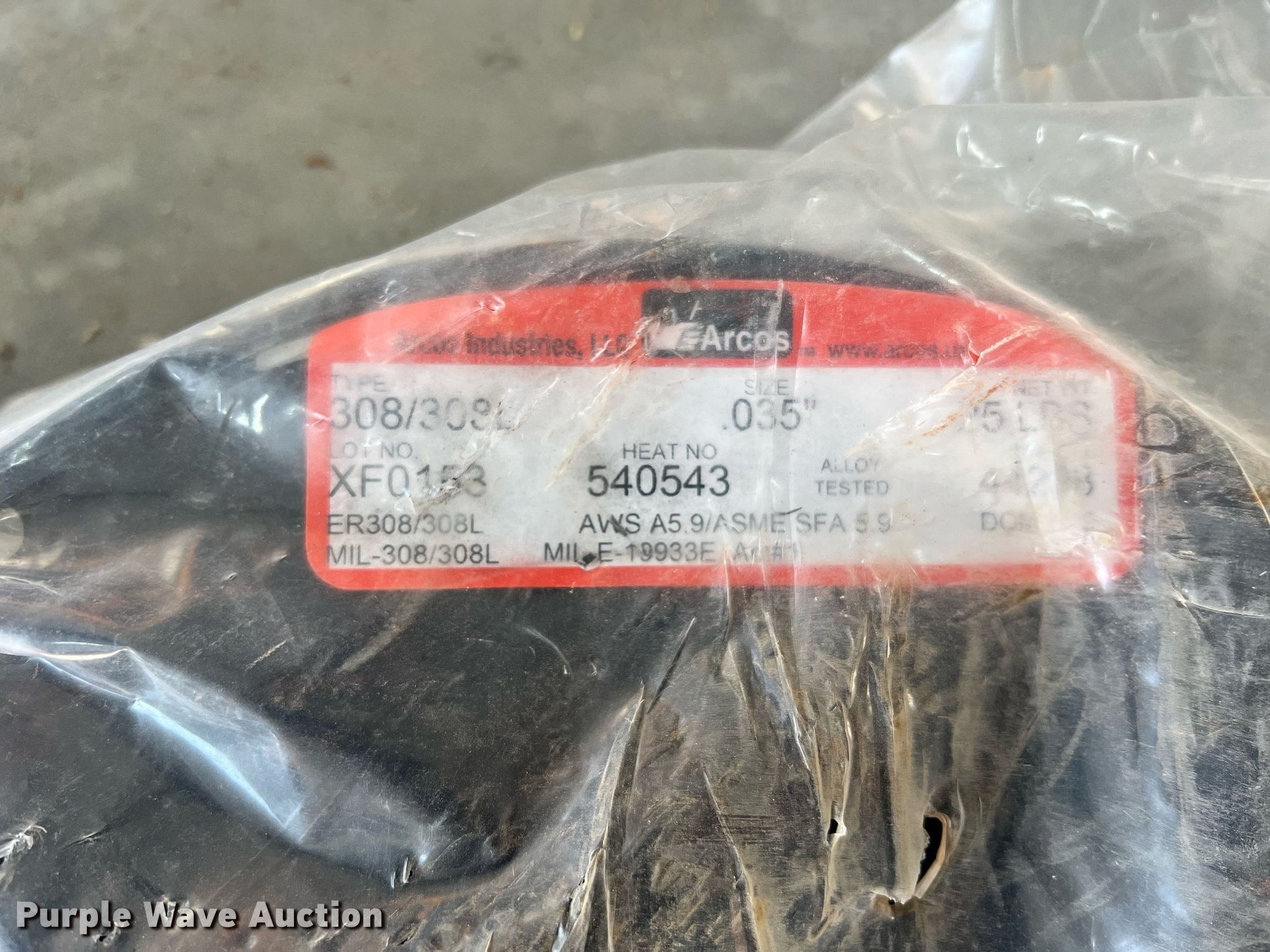 (5) spools of Arcos welding wire in New Bloomfield, MO Item II9221