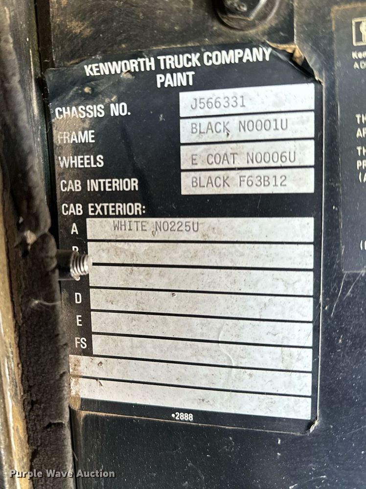 image for item AF9655 1992 Kenworth T600  dump truck