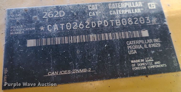 image for item DC6051 2018 Caterpillar 262D  skid steer loader