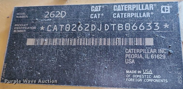 image for item DC6052 2017 Caterpillar 262D  skid steer loader