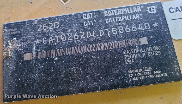 image for item DC6053 2017 Caterpillar 262D  skid steer loader