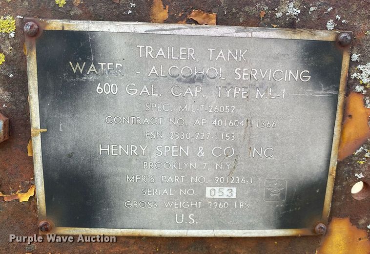 image for item DI7833 Henry Spen & Company  tank trailer