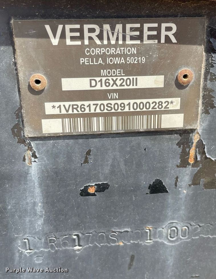 image for item DL3808 2009 Vermeer D16X20 Series II  directional boring unit