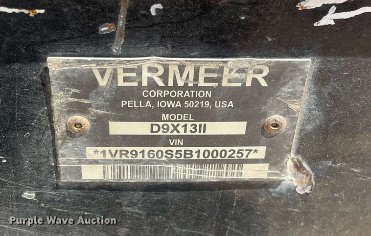 image for item DL3810 2011 Vermeer D9X13 Series II  directional boring unit