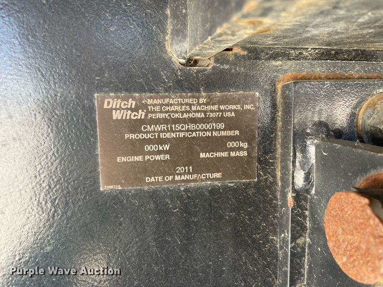 image for item DL3828 2011 Ditch Witch RT115 Quad  vibratory cable plow