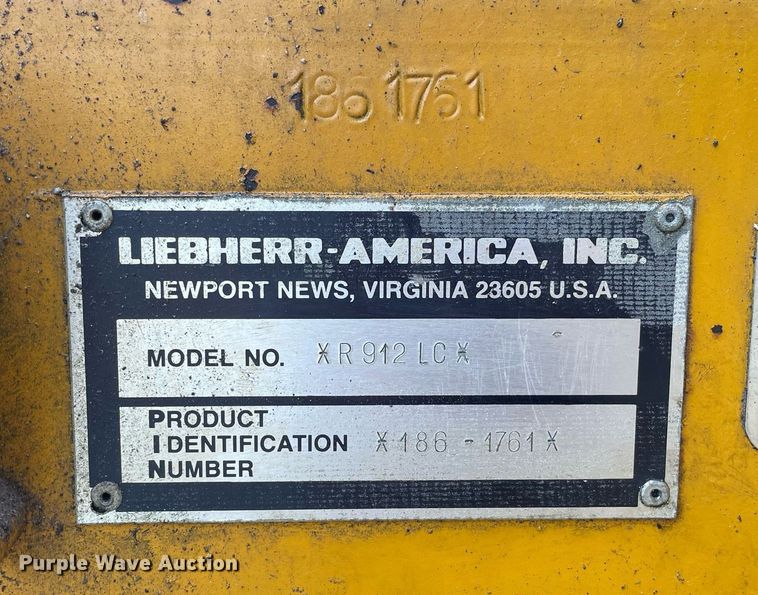 image for item DL3834 1985 Liebherr R912 LC  excavator