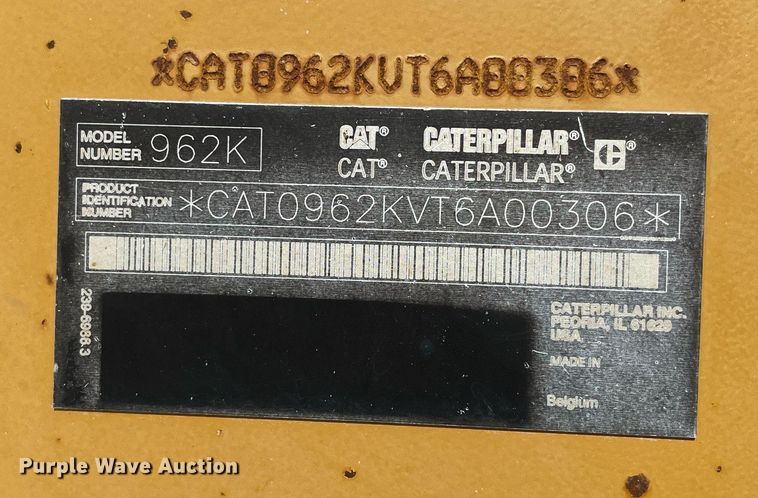 image for item DM0287 2012 Caterpillar 962K  wheel loader