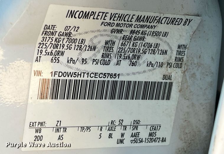 image for item DN3038 2012 Ford F550 Super Duty  Crew Cab utility / service truck