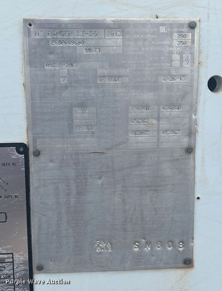 image for item DN3040 2013 Ford F750 Super Duty  forestry bucket truck