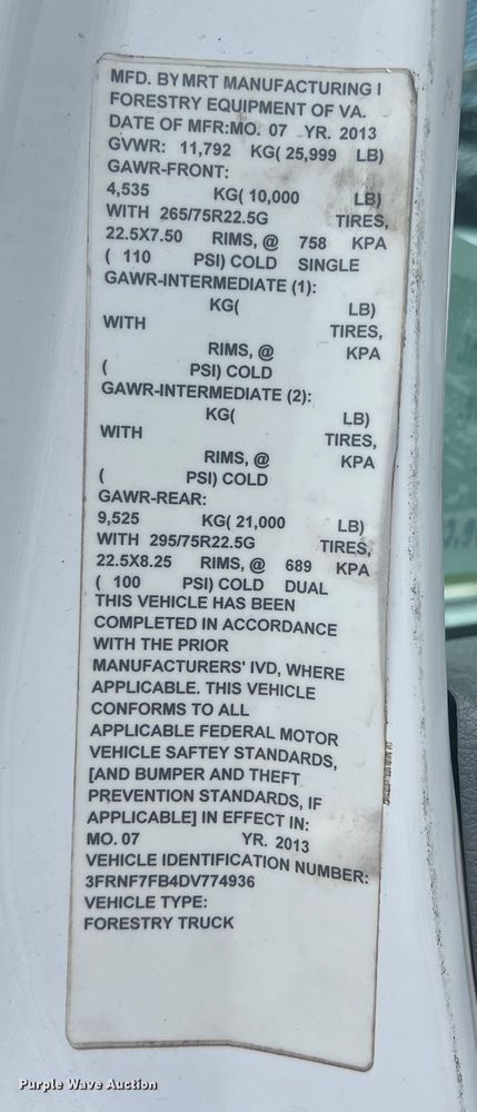 image for item DN3040 2013 Ford F750 Super Duty  forestry bucket truck